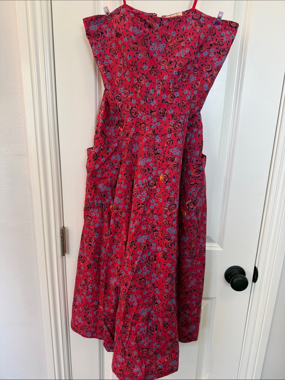 Plenty by Tracy Reese Red Floral Cotton Dress Anthropologie Sz 2